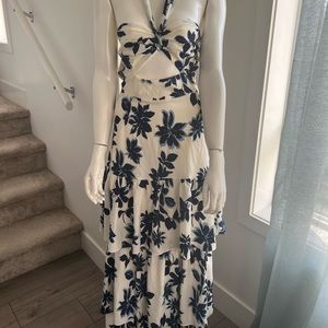 Blue and white maxi dress